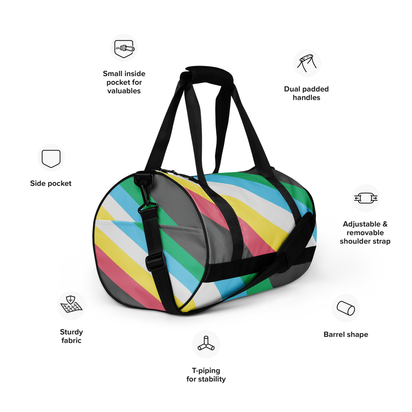 Disability Pride Flag gym bag