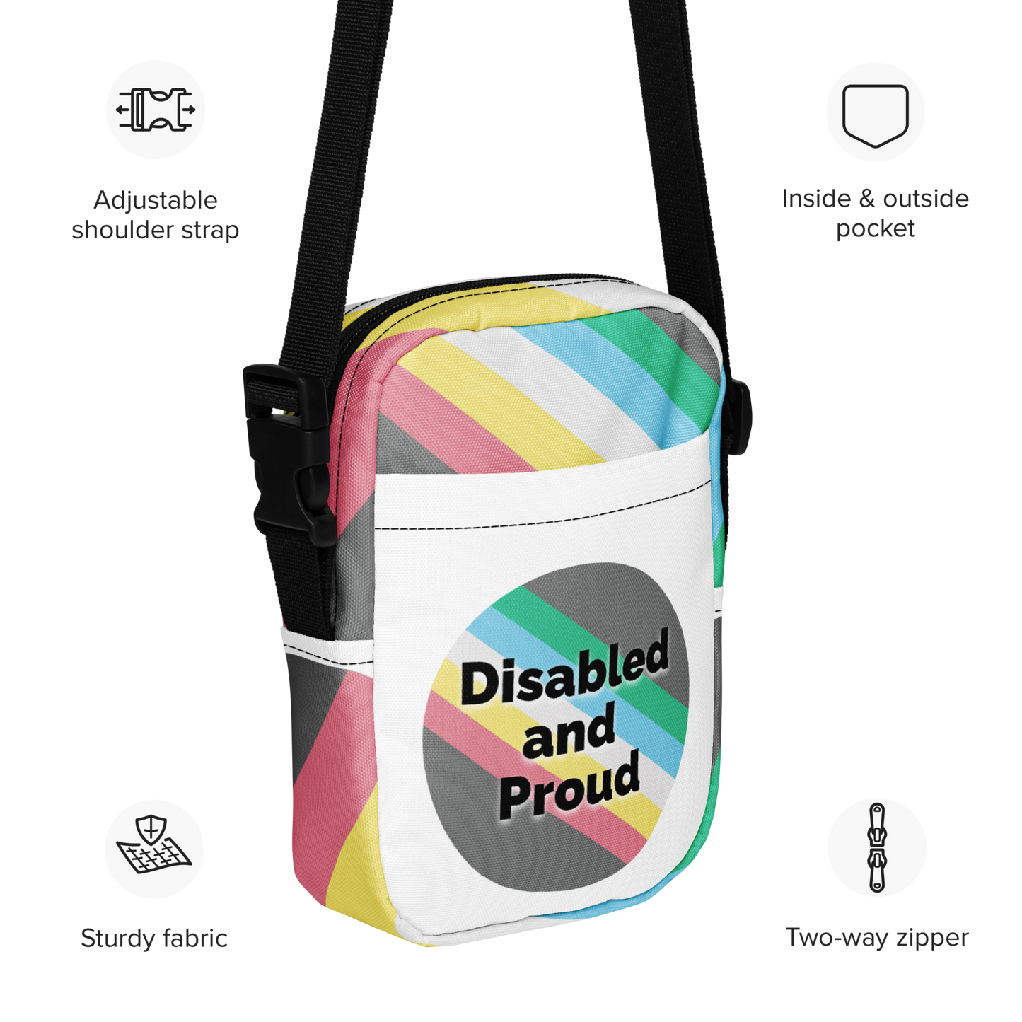 Disabled and Proud Utility crossbody bag