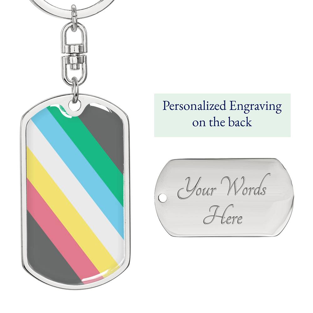 Disability Pride Flag keychain