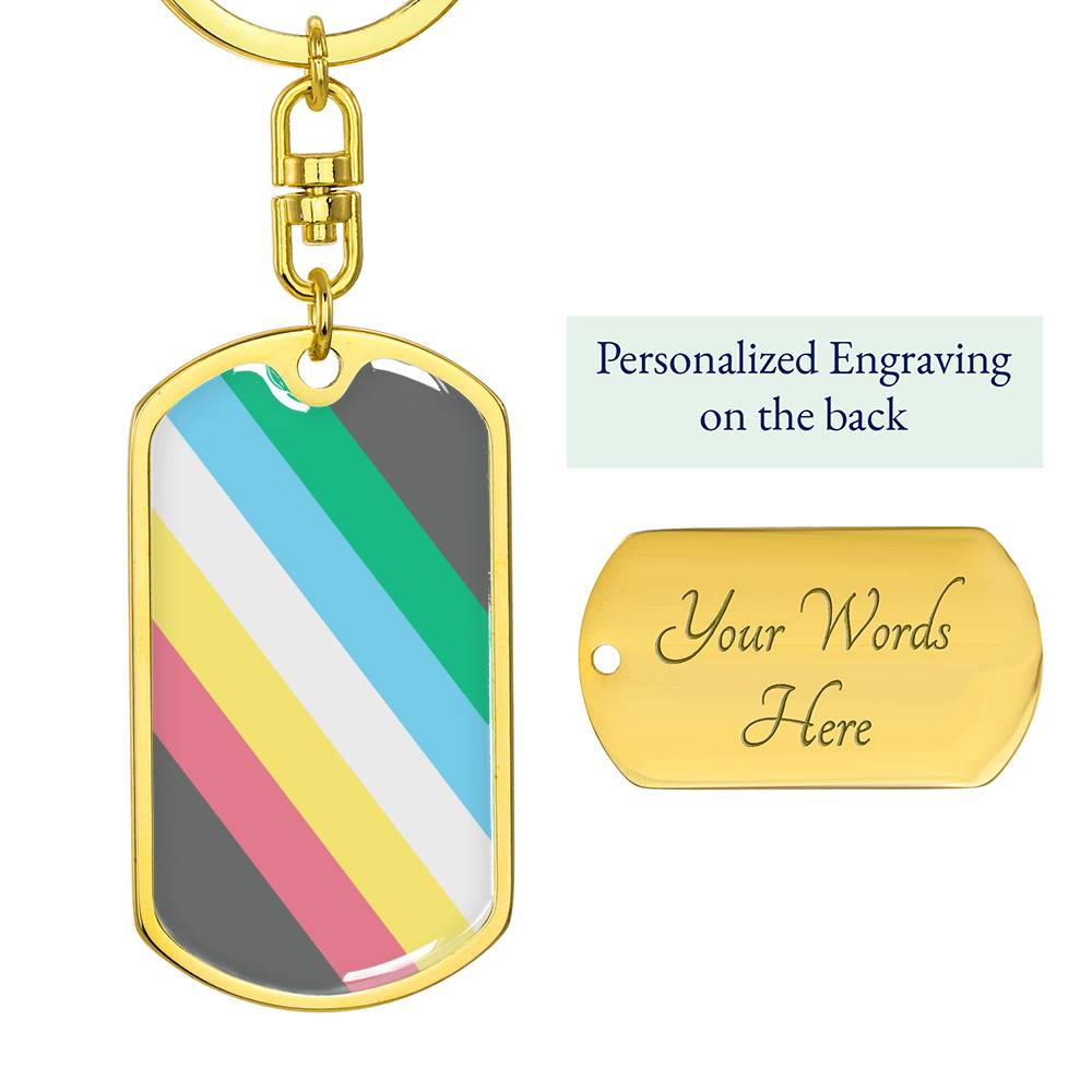 Disability Pride Flag keychain